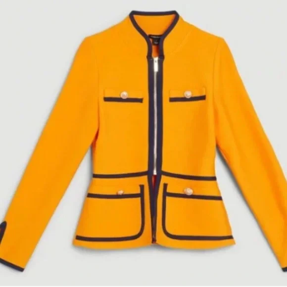 Karen Millen Orange Jacket with Gold Zipper - Picture 4 of 6